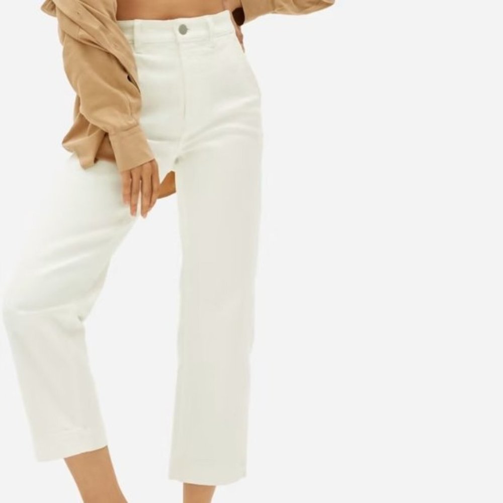 Vintage Denver Hayes High Waisted Straight Leg Cropped Jeans Bone